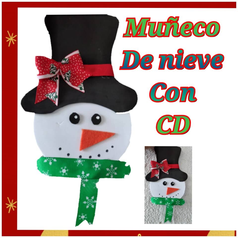 ESP ING Mu eco de nieve con CD Reciclaje Snowman